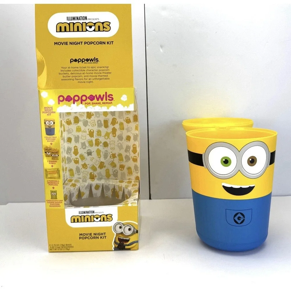 MINIONS MOVIE NIGHT POPCORN POPPOWLS  BUCKET ONLY No Bowls ~ READ